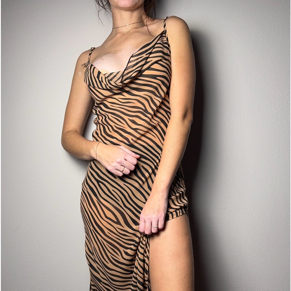 Nasty Gal Herd It All Before Zebra Cover-Up Dress